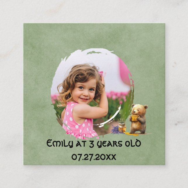 Carte D'accompagnement Fête d'anniversaire de l'ours de miel (Devant)