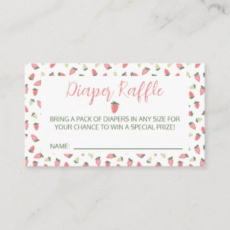 Carte D'accompagnement Fête de Bébé Diaper Raffle aux Fraises Sucrées