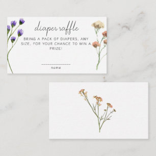 Carte D'accompagnement Fête de Bébé Fleurs de Prairie Bohème Tirage au So