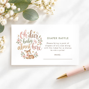 Carte D'accompagnement Fête de Bébé Loterie de Couches à l'Aquarelle Oh C