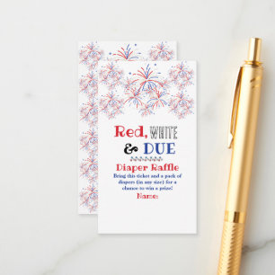 Carte D'accompagnement Fête de Bébé Moderne Rouge Blanc & Prévue pour le 