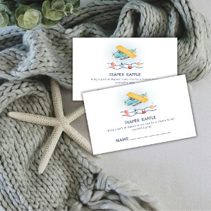 Carte D'accompagnement Fête de Bébé Tirage au Sort Couche Avion de Mer Ét
