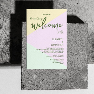 Carte D'accompagnement Fête de bienvenue de mariage géométrique pastel as