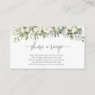 Carte D'accompagnement Fête de mariage aux fleurs blanches Partagez une r