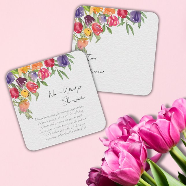 Carte D'accompagnement Fête de mariage avec des tulipes lumineuses et de  (Créateur téléchargé)