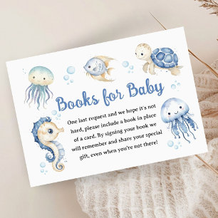 Carte D'accompagnement Fête de naissance garçon Océan Bébé Livres pour bé