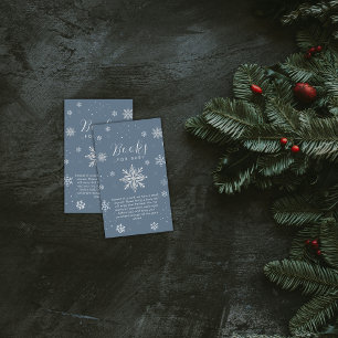 Carte D'accompagnement Fête de naissance Livres Flocon de neige magique B