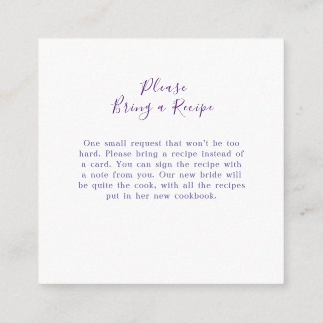 Carte D'accompagnement Fête des mariées Boho Fleur sauvage pressé Periwin (Dos)