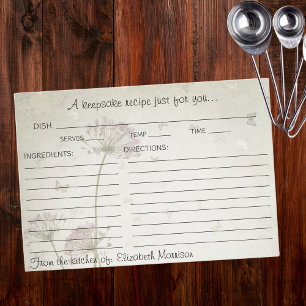 Carte D'accompagnement Fête des mariées Boho Papillons & Fleurs Recette