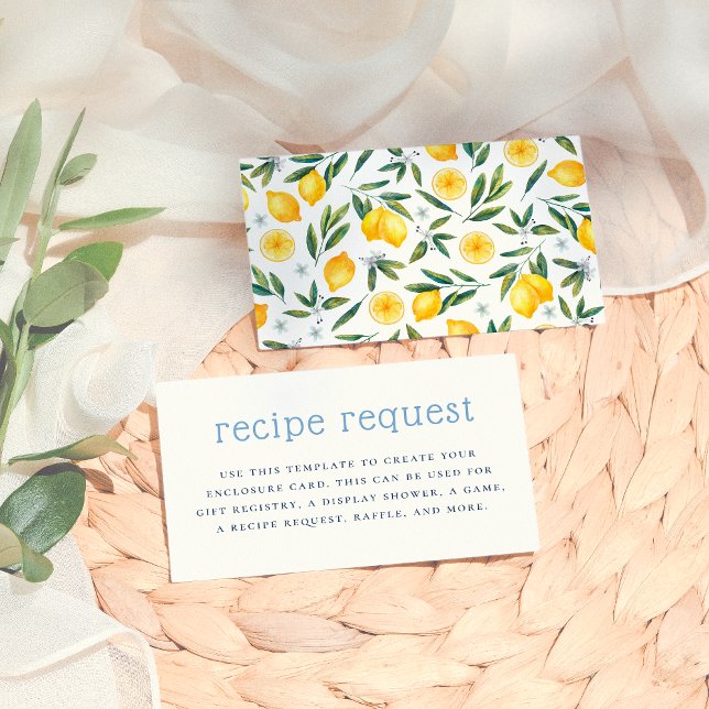 Carte D'accompagnement Fête des mariées Citron Italienne Insertion Demand (Créateur téléchargé)
