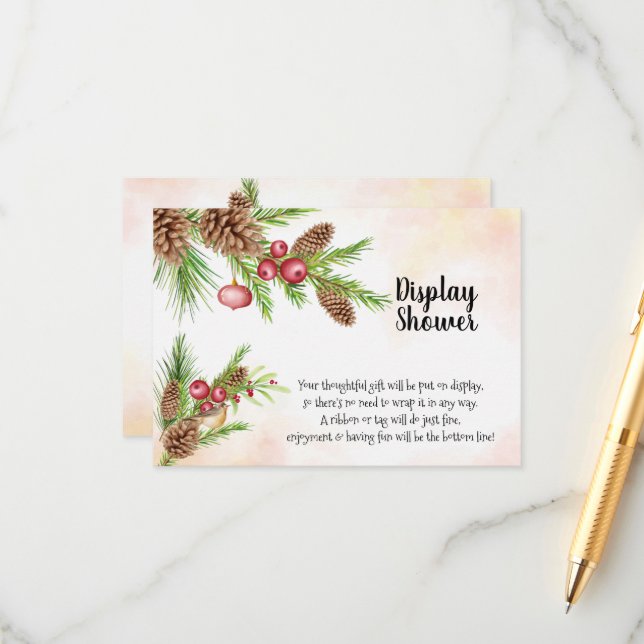 Carte D'accompagnement Fête des mariées d'affichage Mariage de Noël (Devant/Arrière en situation)