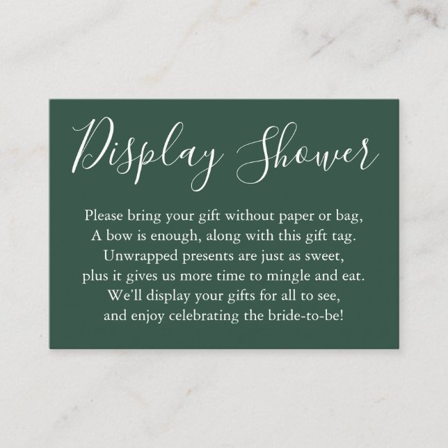 Carte D'accompagnement Fête des mariées d'affichage simple vert foncé (Devant)