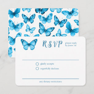 Carte D'accompagnement Fête des mariées de papillons Élégante CUSTOM RSVP