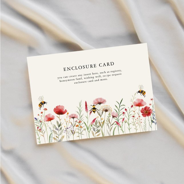 Carte D'accompagnement Fête des mariées Fleur sauvage Aquarelle À Être (Créateur téléchargé)