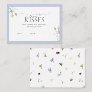 Carte D'accompagnement Fête des mariées Fleur sauvage bleu Dusty
