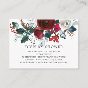 Carte D'accompagnement Fête des mariées Florale en fleurs d'hiver douche