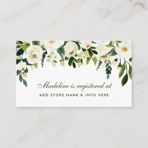 Carte D'accompagnement Fête des mariées Green Floral Registry Insert Card
