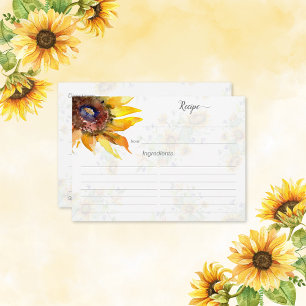 Carte D'accompagnement Fête des mariées Motif de tournesol Recette