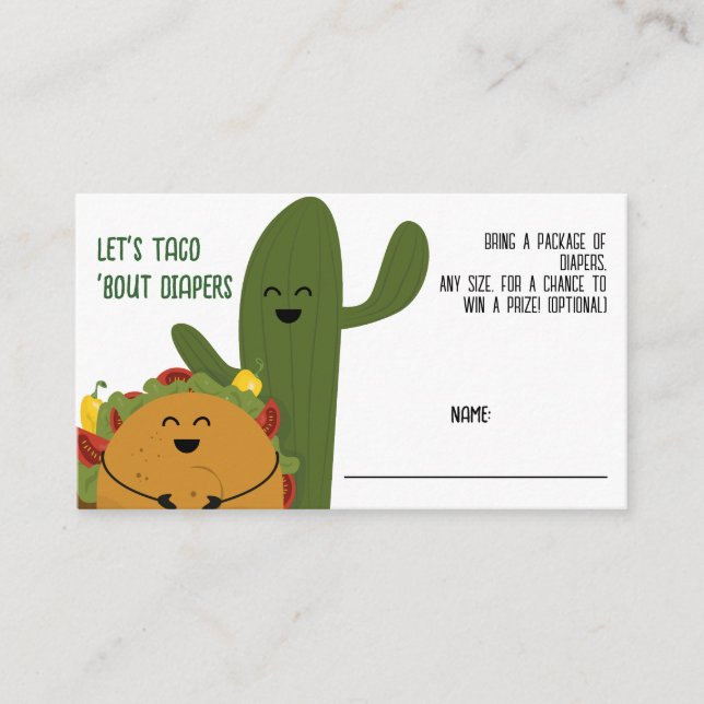 Carte D'accompagnement Fête mexicaine couples taco Déchets Raffle (Devant)