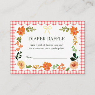 Carte D'accompagnement Fête prénatale Bébé Gingham Rouge 007 Tirage au so