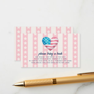 Carte D'accompagnement Fête prénatale pour bébé fille Stars & Stripes Dem