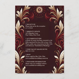 Carte D'accompagnement Fête Rustique Florale Rose Mariage Espagnol