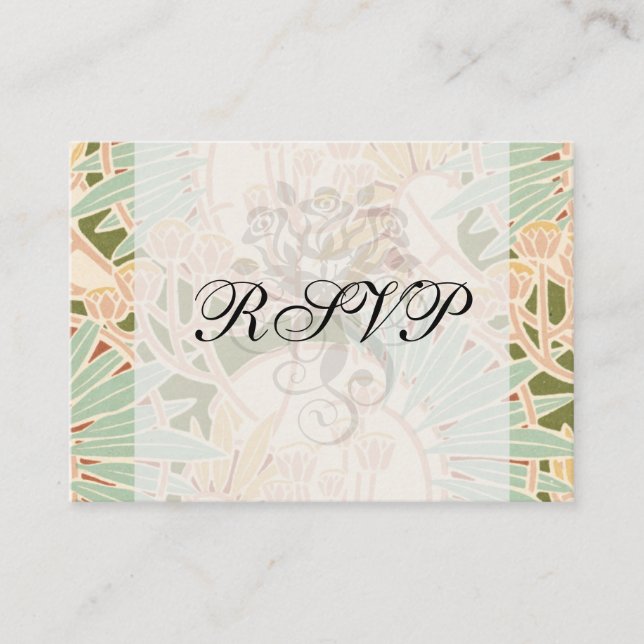 Carte D'accompagnement feuillage Art nouveau décoratif floral (Devant)