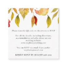 Feuille d'Automne Mariage QR Code RSVP Square