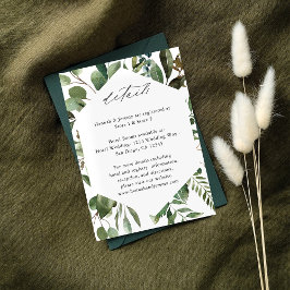 Carte D'accompagnement Feuille & Eucalyptus Rustique LG