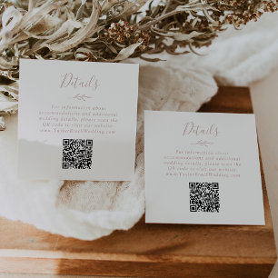 Carte D'accompagnement Feuille minimale   Détails du Mariage de code QR r