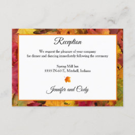Carte D'accompagnement Feuilles Automne Couleurs Automne Accueil Mariage