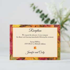 Carte D'accompagnement Feuilles Automne Couleurs Automne Accueil Mariage