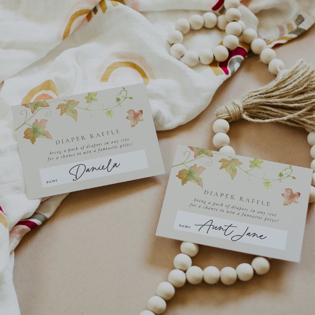 Carte D'accompagnement Feuilles d'automne Baby shower d'automne Déchets R (Créateur téléchargé)