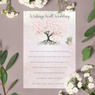 Carte D'accompagnement Feuilles de coeur rose pâle désirant bien Mariage