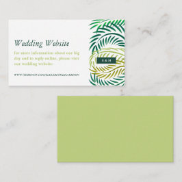 Carte D'accompagnement Feuilles de palmiers tropicaux, site de mariage de