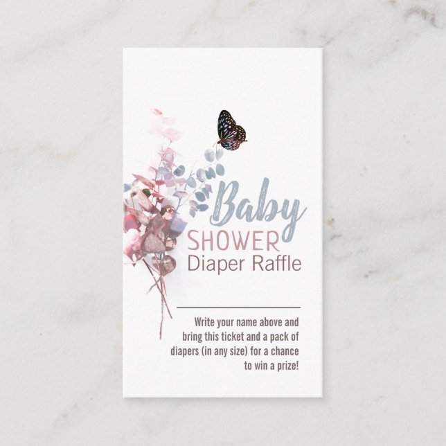 Carte D'accompagnement Feuilles papillon Élégant Baby shower Déchets Raff (Devant)