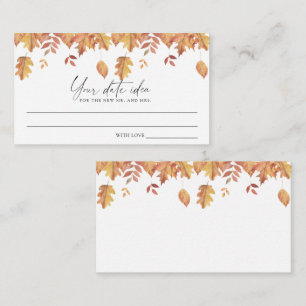 Carte D'accompagnement Feuilles qui tombent - Idées de soirée en amoureux
