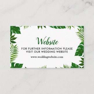 Carte D'accompagnement Feuilles tropicaux | Site Mariage