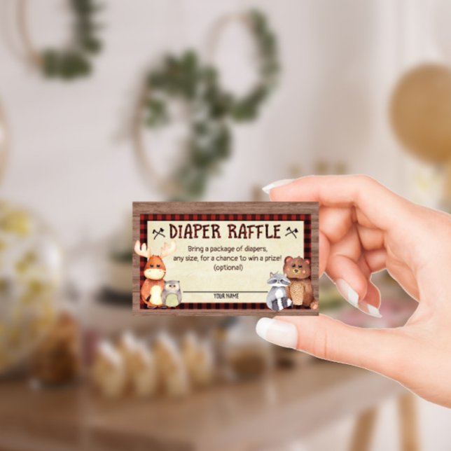Carte D'accompagnement Fiche de Baby shower de couches de bois de bûchero (Créateur téléchargé)