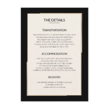 Fiche de boîtier de détails Mariage noir simple