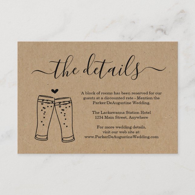 Carte D'accompagnement Fiche de boîtier Informations sur le pain de bière (Devant)