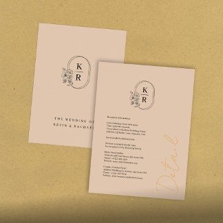 Carte D'accompagnement Fiche de boîtier Rustique Détails du Mariage