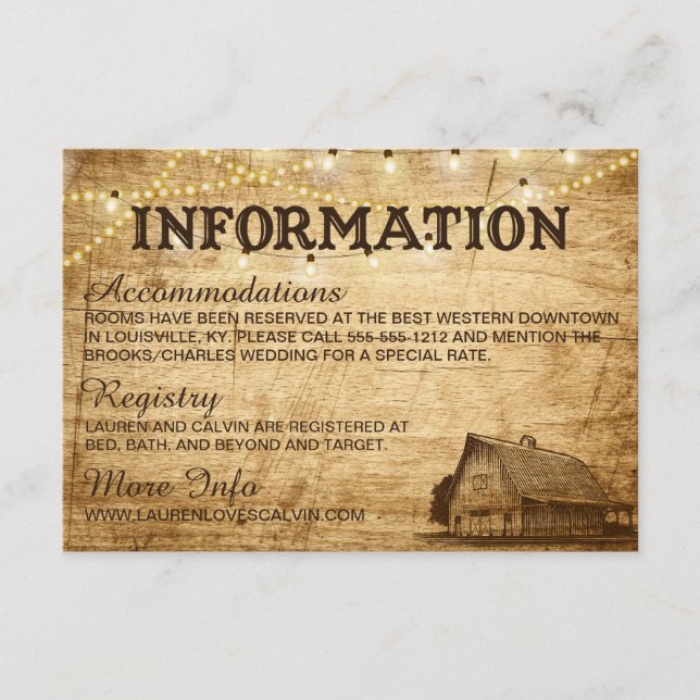 Carte D'accompagnement Fiche d'information Mariage (Devant)