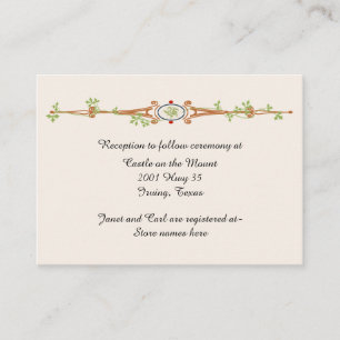 Carte D'accompagnement Fiche d'information Mariage Fairy Tale Ivory