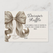 Fille au nœud rayé Baby Shower Tirage au sort des 
