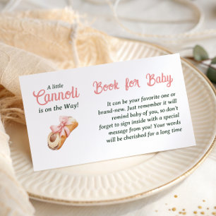 Carte D'accompagnement Fille au Nœud Rose Cannoli Livre Italien Pour Baby