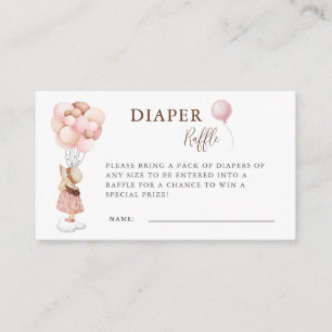 Carte D'accompagnement Fille Baby shower Volant Balloon Déchets Raffle