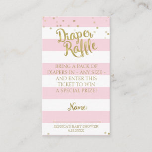 Carte D'accompagnement Fille d'insertion de tombola de couche-culotte de