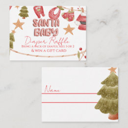 Carte D'accompagnement Fille du Père Noël Garçon Vacances Baby Shower