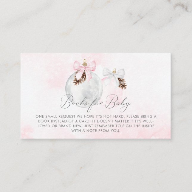 Carte D'accompagnement Fille rose Livres de Noël pour bébé (Devant)